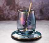 glass cup with saucerHH181224G007