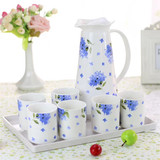 Coffee or tea set ceramic pot with cups and tray HH1812230044