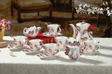 Coffee or tea set ceramic pot with cups and saucer HH1812230012B